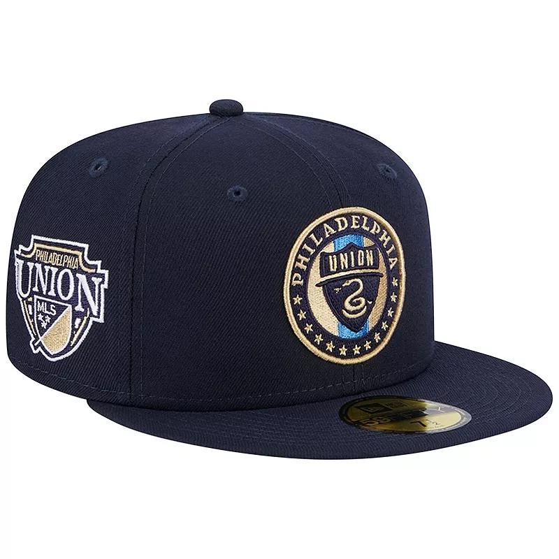 Mens New Era Navy Philadelphia Union Patch 59FIFTY Fitted Hat Uni Blue Product Image