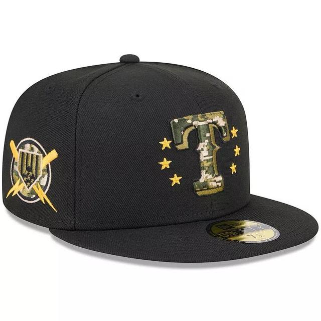 New Era Mens Black Texas Rangers 2024 Armed Forces Day On-Field 59FIFTY Fitted Hat Product Image