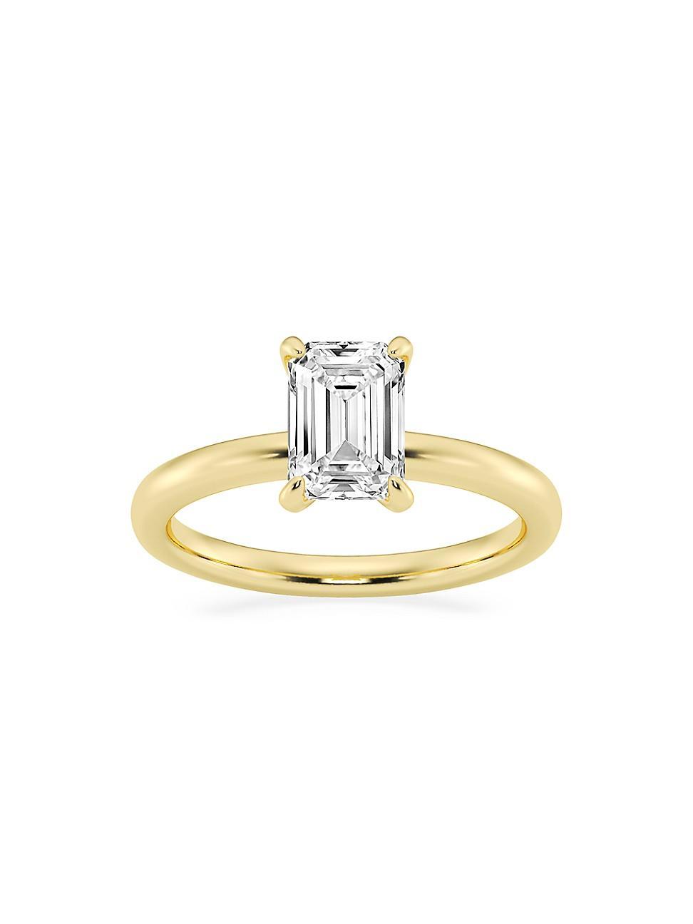 Womens 14K Yellow Gold & Emerald-Cut Lab-Grown Diamond Solitaire Ring/0.50-5.00 TCW Product Image