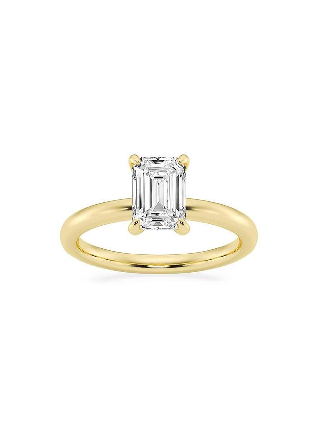 Womens 14K Yellow Gold & Emerald-Cut Lab-Grown Diamond Solitaire Ring/0.50-5.00 TCW Product Image