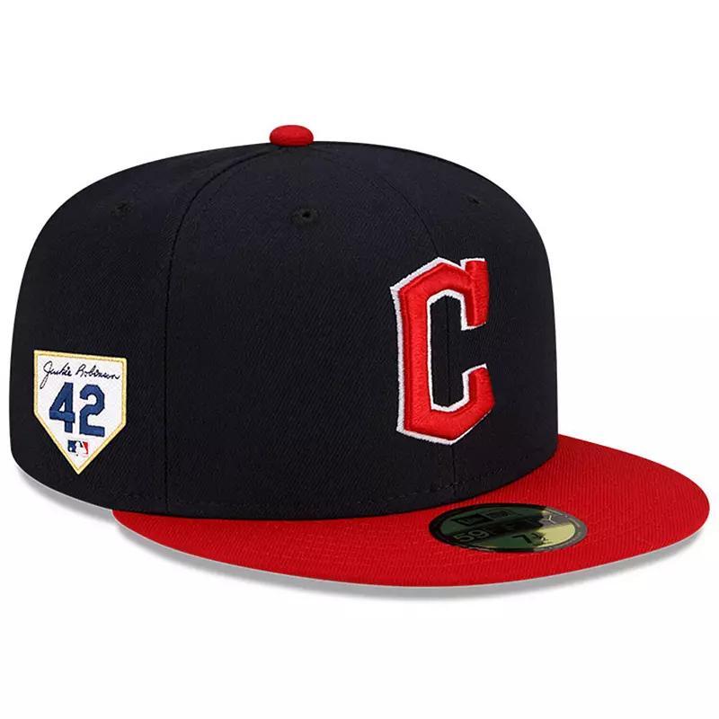 Mens New Era /Red Cleveland Guardians 2023 Jackie Robinson Day 59FIFTY Fitted Hat Blue Product Image