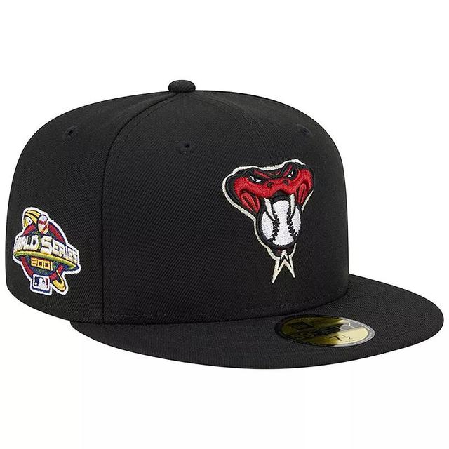 Mens New Era Black Arizona Diamondbacks Alternate Logo 2001 World Series Team Color 59FIFTY Fitted Hat Product Image