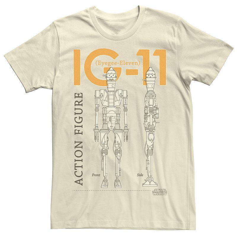 Mens Star Wars The Mandalorian IG-11 Action Figure Tee Natural Product Image