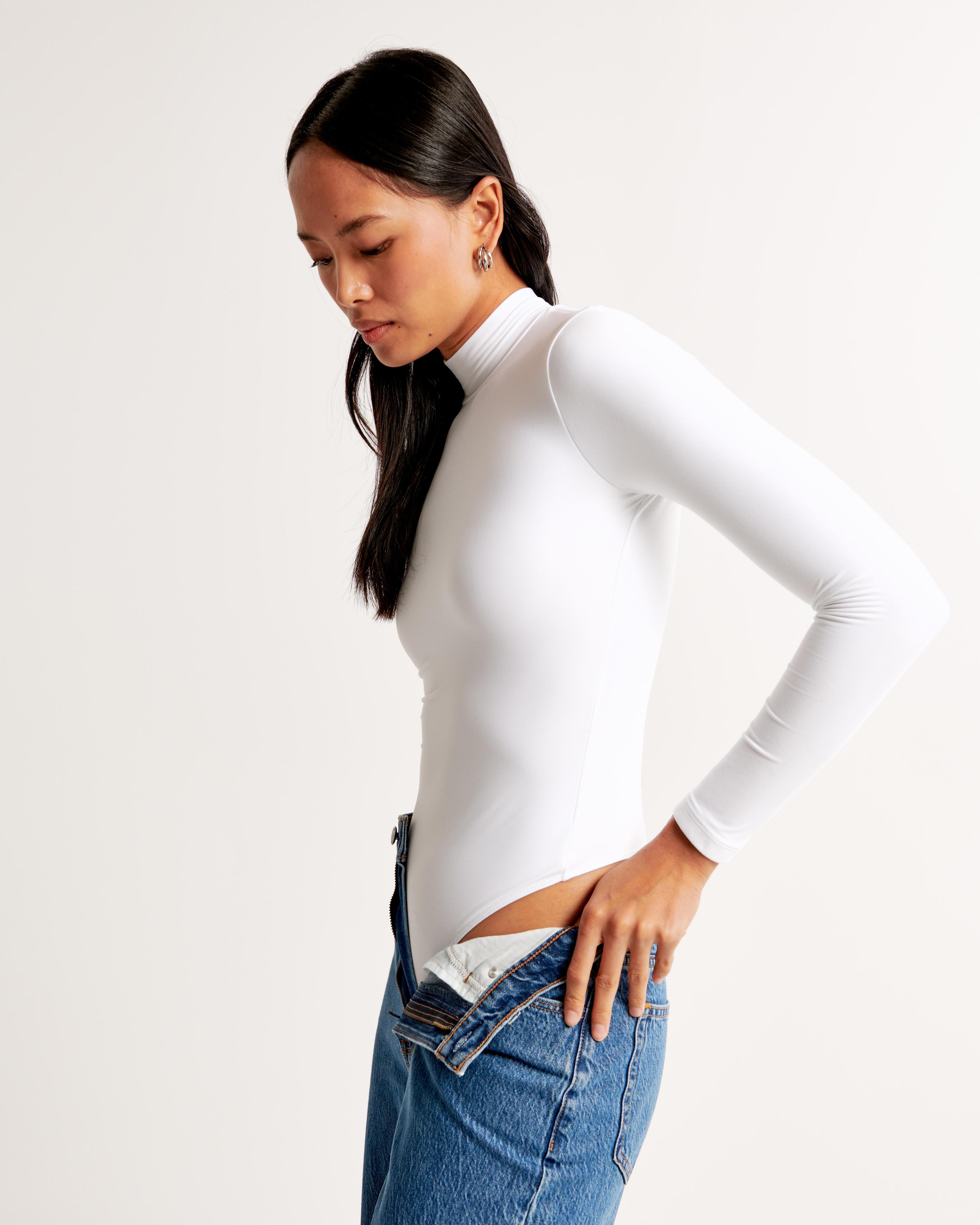 Soft Matte Seamless Long-Sleeve Mockneck Bodysuit Product Image