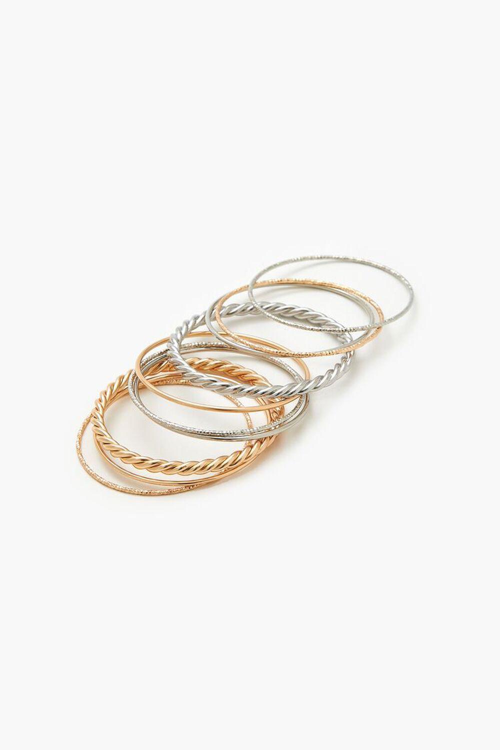 Etched & Twisted Bangle Bracelet Set | Forever 21 product image