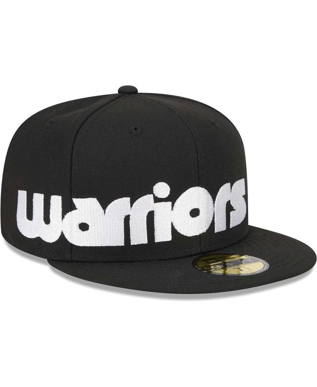 Mens New Era Black Golden State Warriors Checkerboard Uv 59FIFTY Fitted Hat Product Image