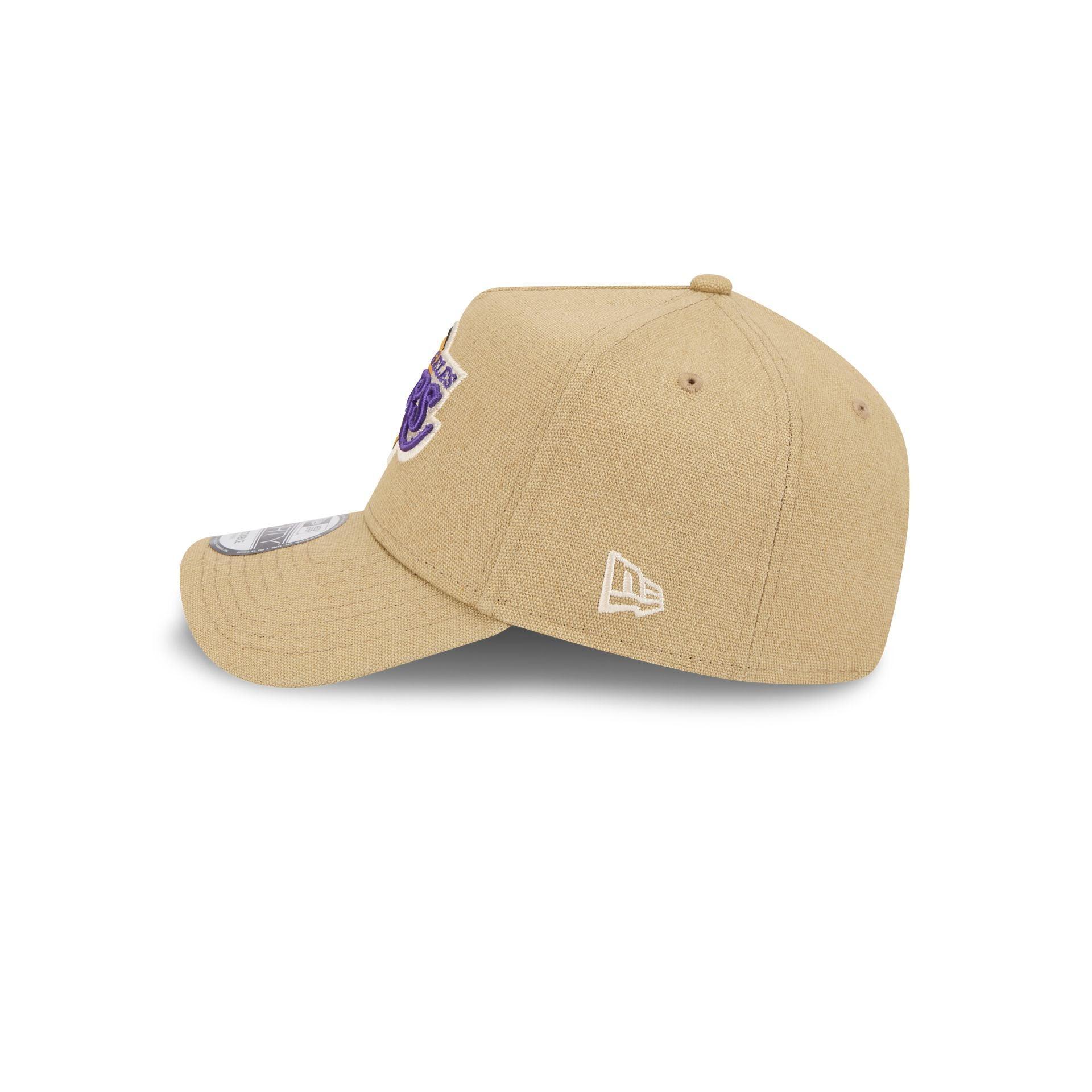 Los Angeles Lakers Logo Essentials Khaki 9FORTY A-Frame Snapback Hat Male Product Image