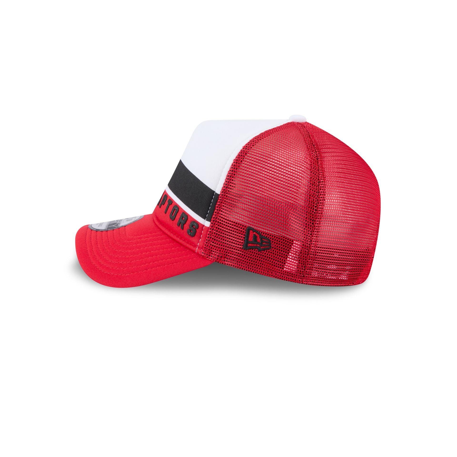 Toronto Raptors Color Block 9FORTY A-Frame Trucker Snapback Hat Male Product Image