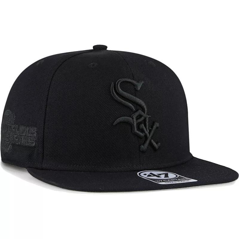 Mens 47 Chicago White Sox Black Sure Shot Captain Snapback Hat Product Image