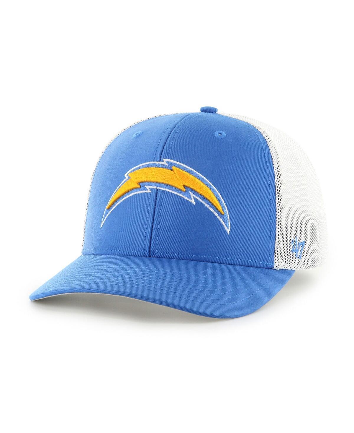 Mens 47 Brand Powder Blue and White Los Angeles Chargers Trophy Trucker Flex Hat - Powder Blue Product Image