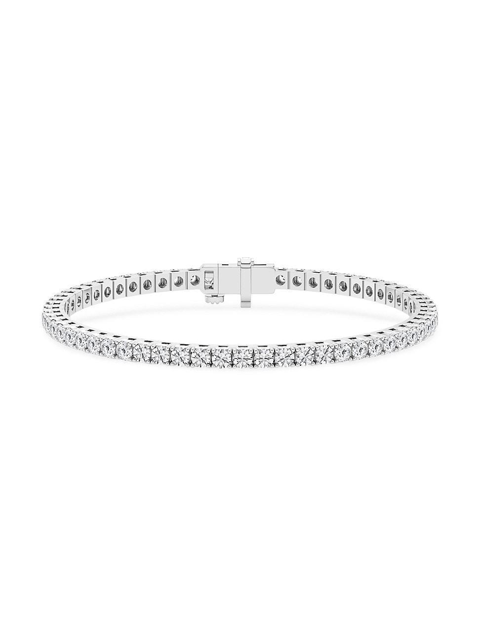 Womens 14K White Gold & 5.00 TCW Round Lab-Grown Diamond Tennis Bracelet Product Image