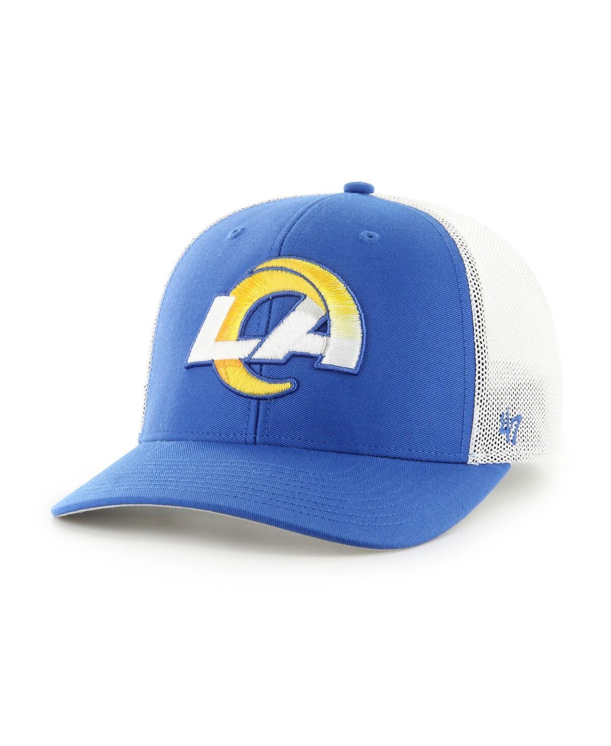 Mens 47 Brand Royal and White Los Angeles Rams Trophy Trucker Flex Hat - Royal Product Image