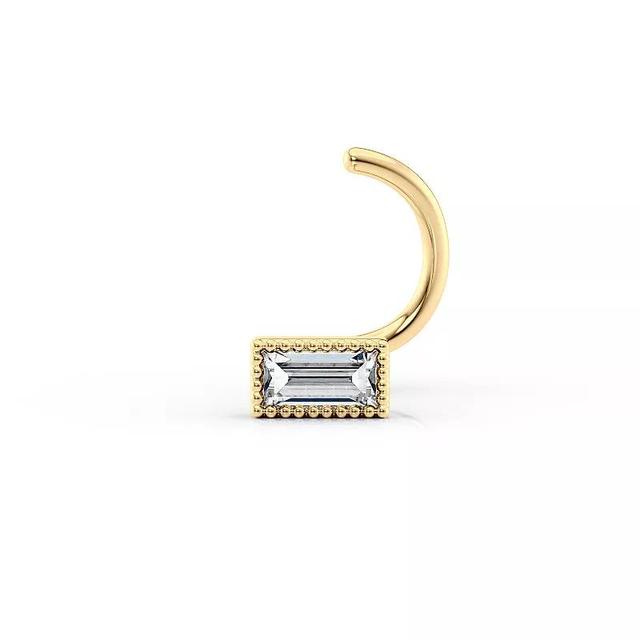 Lila Moon 14k Gold Cubic Zirconia Curved Nose Stud, Womens Product Image