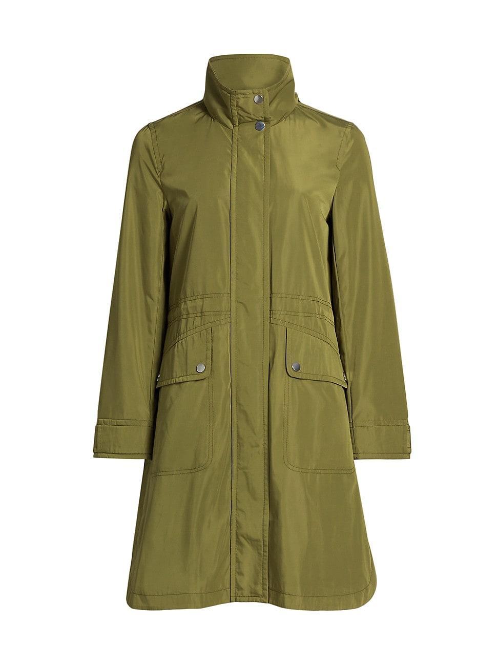 Womens Heather Stand Collar Raincoat Product Image