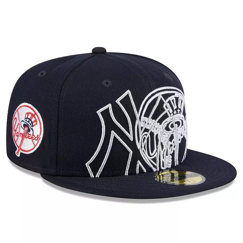 Mens New Era New York Yankees Game Day Overlap 59FIFTY Fitted Hat Blue Product Image