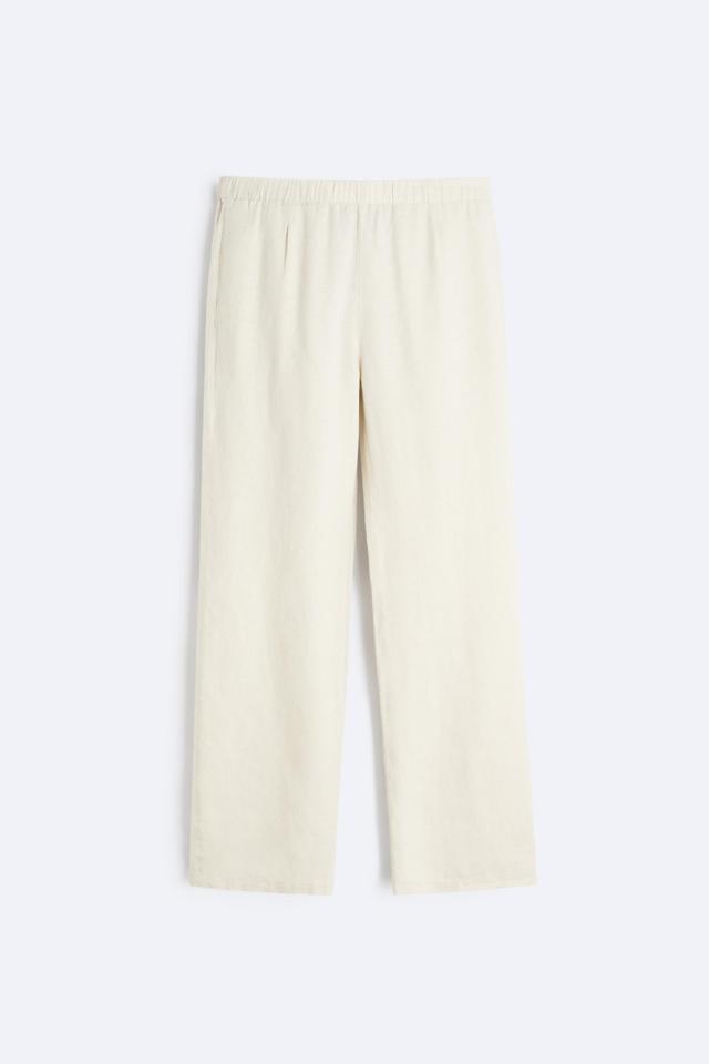 100% LINEN JOGGER WAIST PANTS Product Image