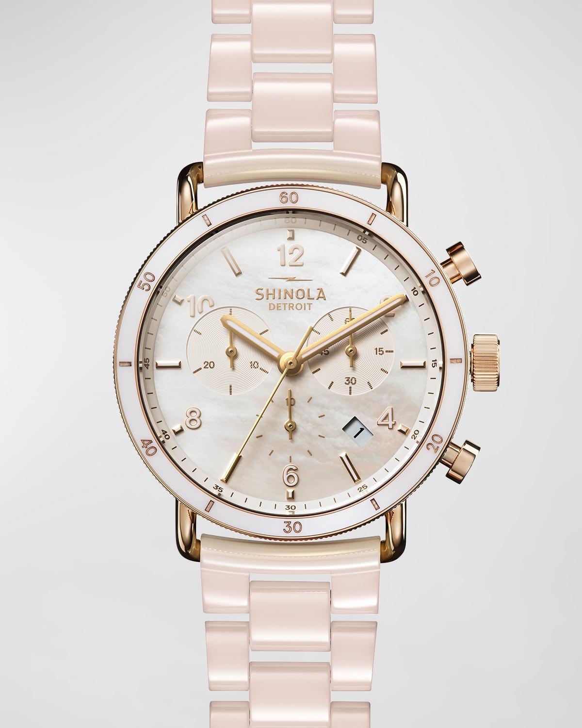 Womens Canfield Sport Stainless Steel & Ceramic Chronograph Watch/40MM Product Image