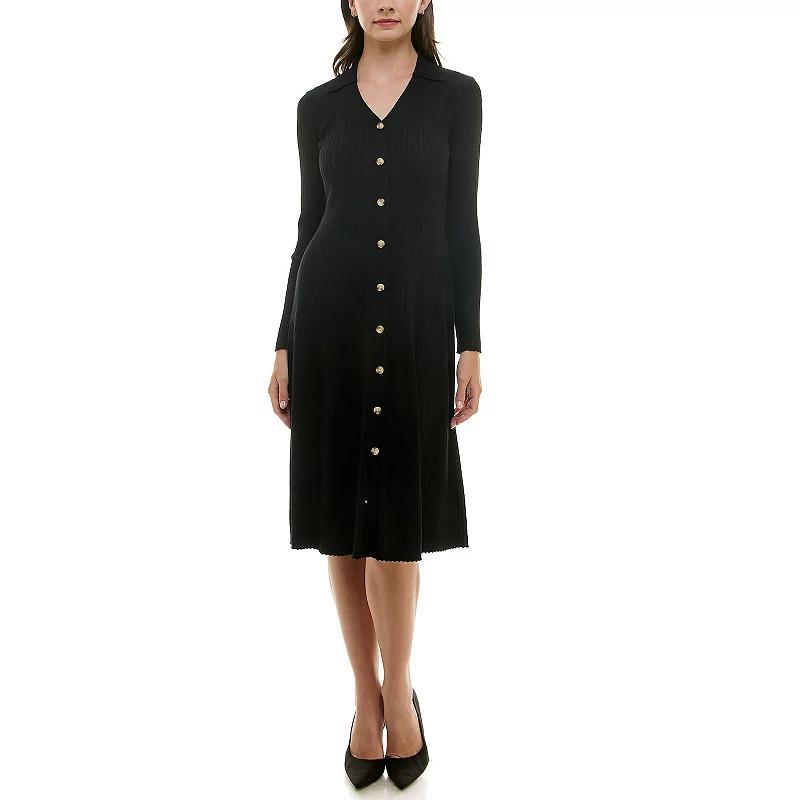 Womens Maison Tara Button Front Sweater Midi Dress Product Image