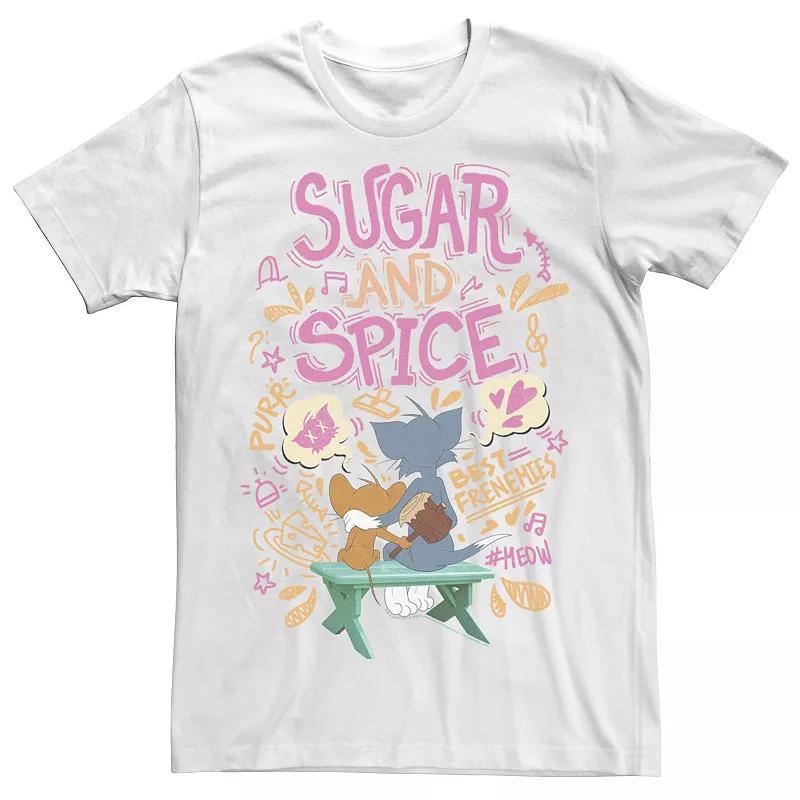 Mens Tom And Jerry Sugar And Spice Collage Portrait Tee Product Image