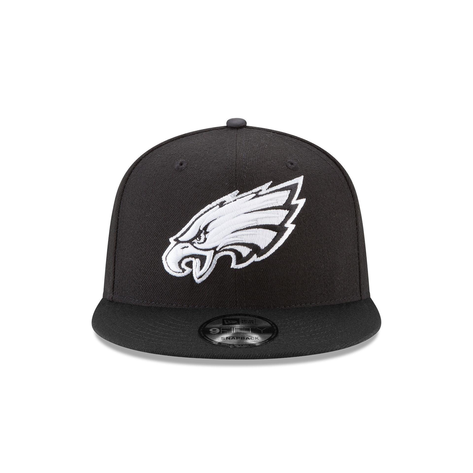 Philadelphia Eagles Basic Black and White 9FIFTY Snapback Hat Male Product Image