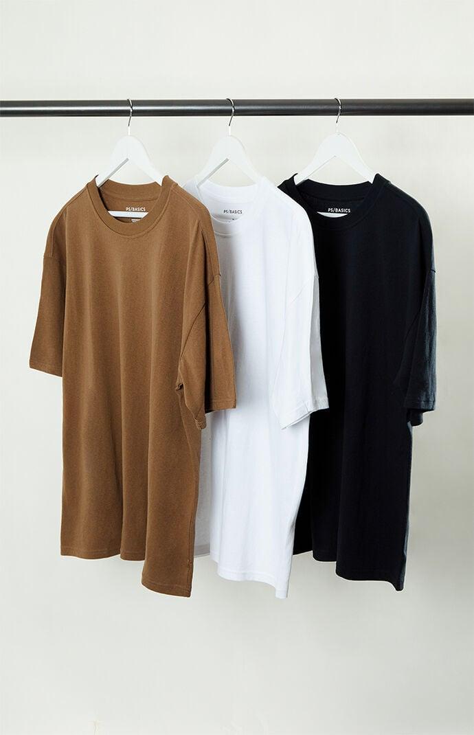 Men's 3 Pack Oversized T-Shirts - Product Image