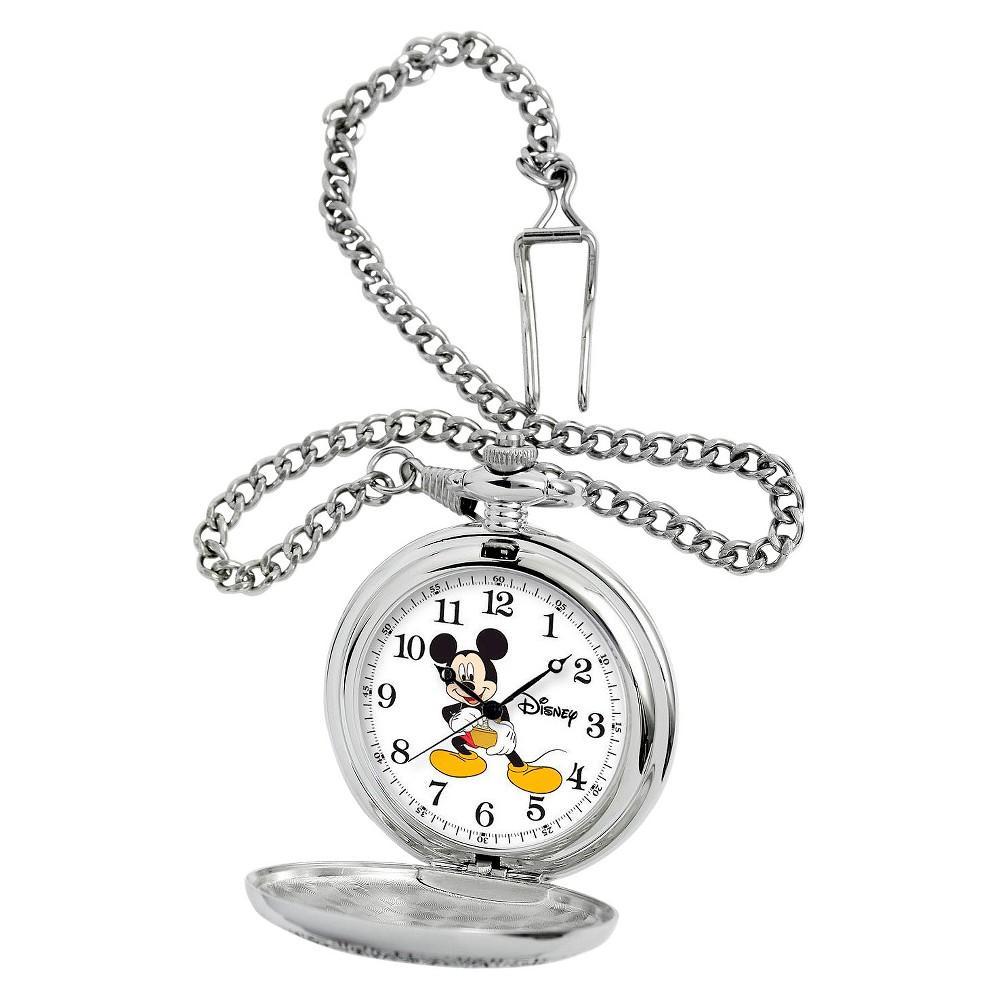 Mens Disney Mickey Mouse Pocket Watch - Silver Product Image