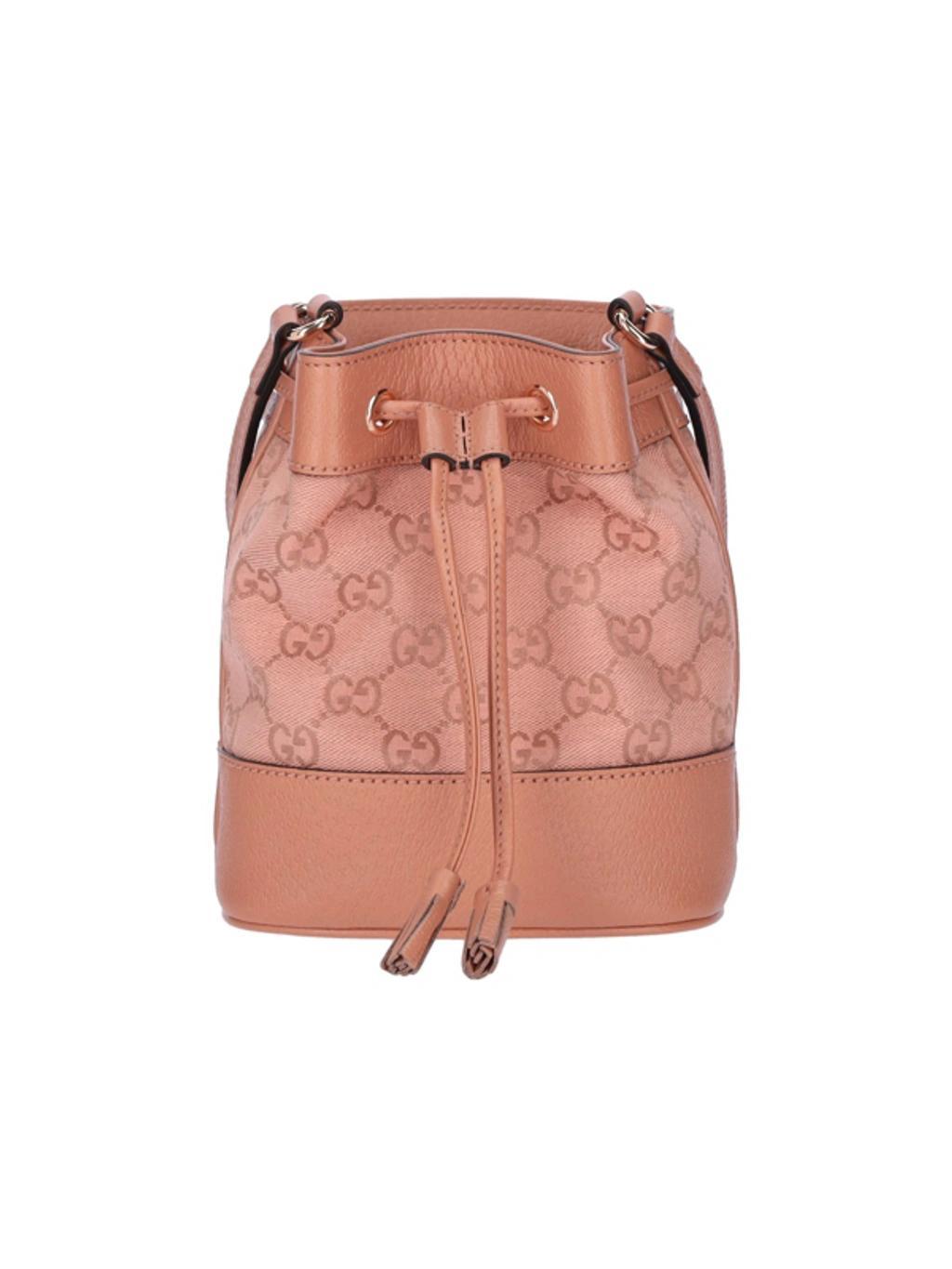 GUCCI Ophidia Gg Leather Shoulder Bag In Pink Product Image