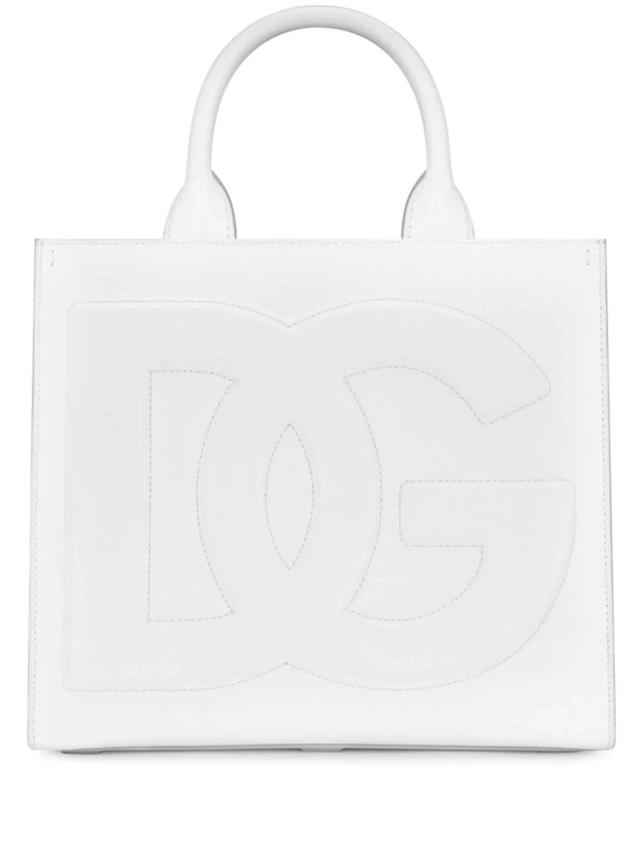 Tote Bag With Embossed Logo In White Product Image