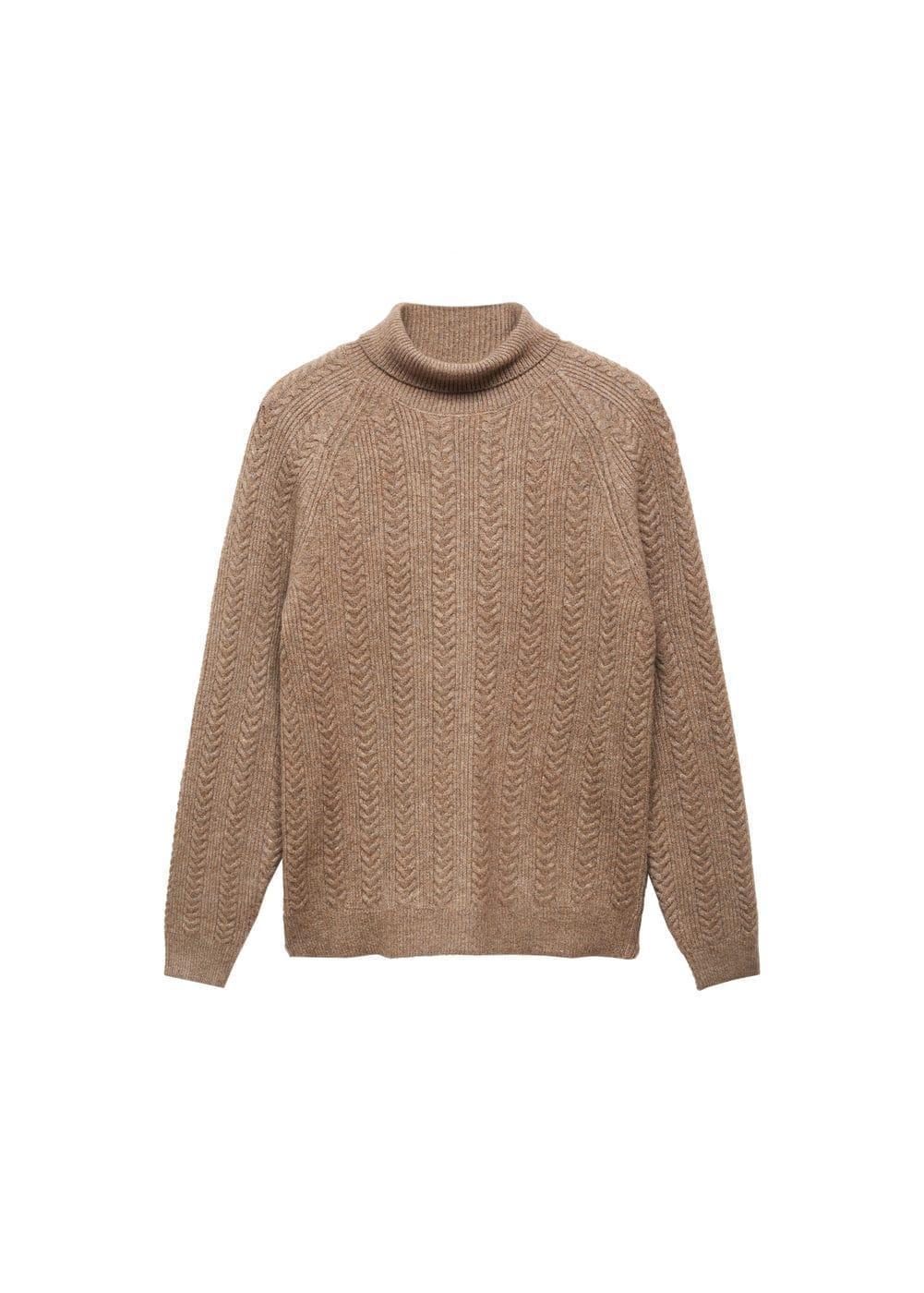 MANGO MAN - Twisted turtleneck sweater mink greyMen Product Image