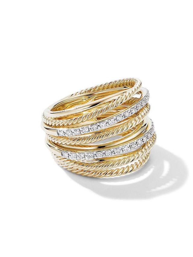 Womens Crossover Ring in 18K Yellow Gold Product Image