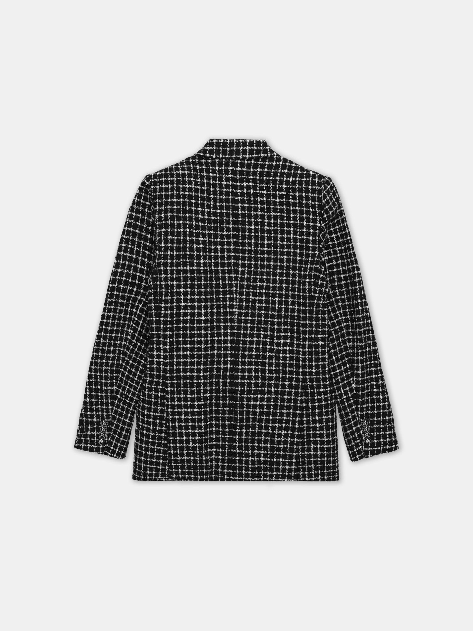 BOUCLE DOUBLE-BREASTED BLAZER - Black Male Product Image