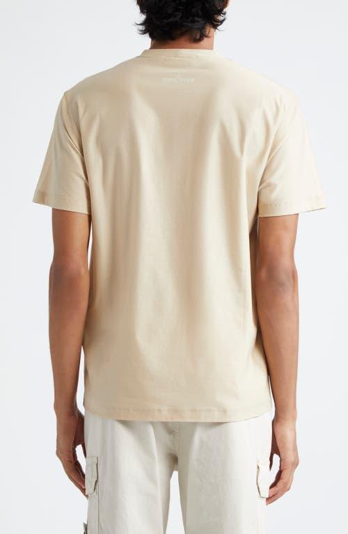 STONE ISLAND Cotton Crewneck T-shirt In Beige Product Image