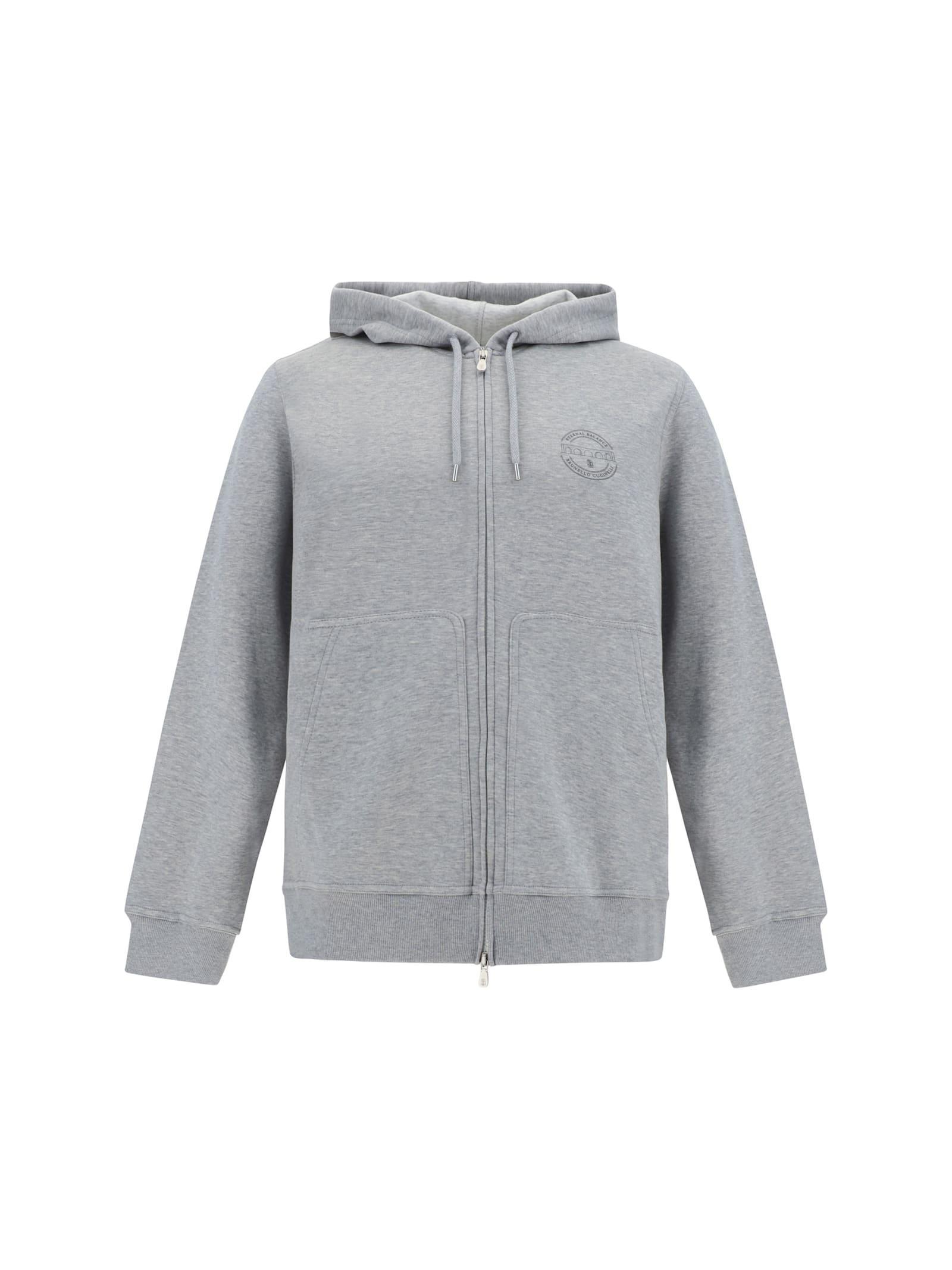 BRUNELLO CUCINELLI Hoodie In Grigio Medio+piombo Product Image