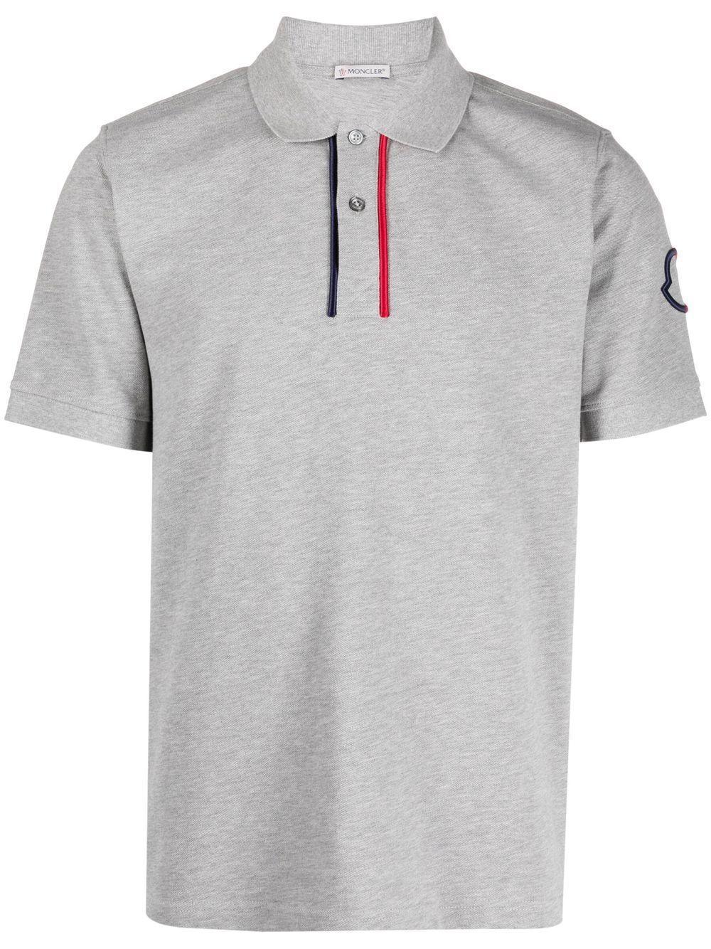 Men's Polo Shirt With Bicolor Logo Embroidery In Grey Product Image