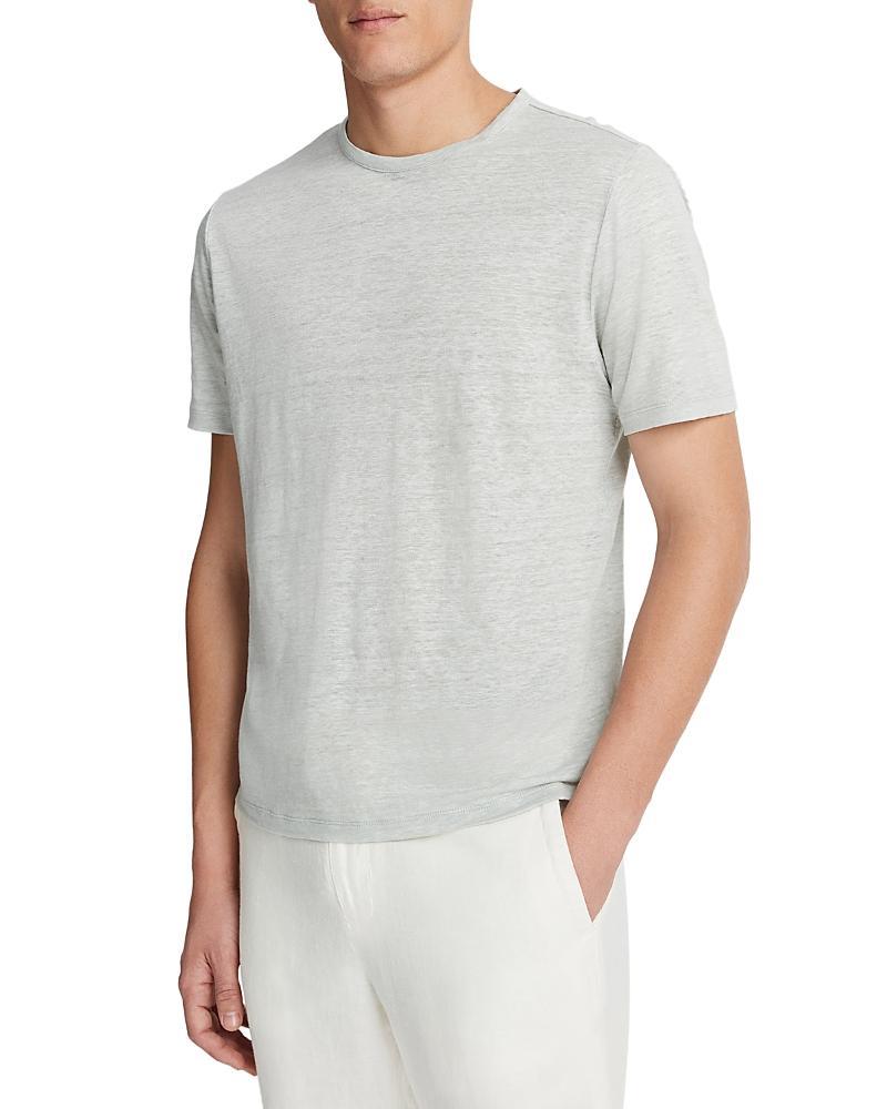 Vince Linen Short Sleeve Crew (Moonmist) Men's T Shirt Product Image