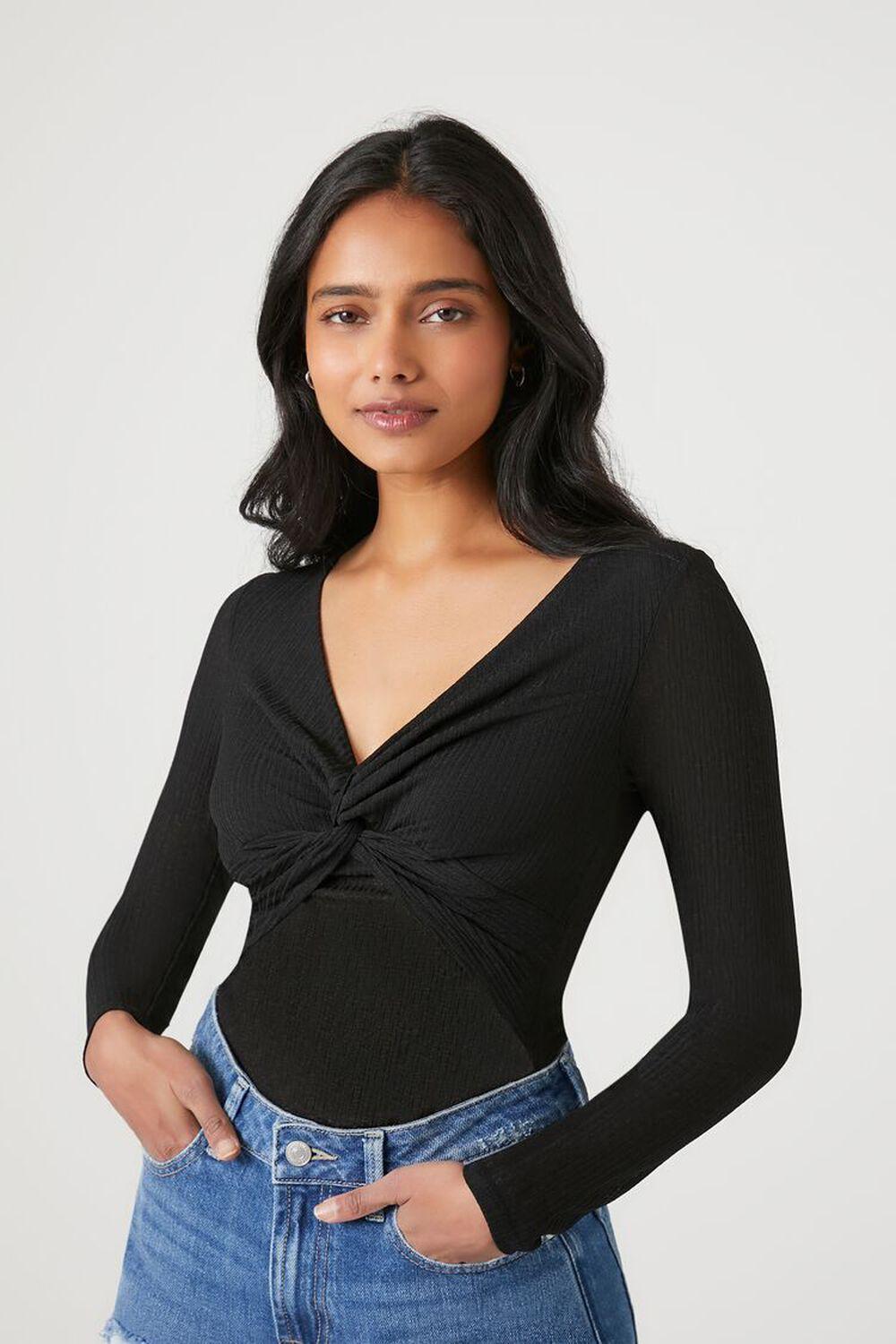 Twisted Long-Sleeve Bodysuit | Forever 21 Product Image