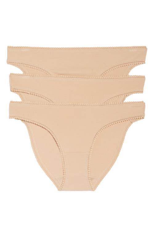 On Gossamer Cabana Cotton Blend Stretch Hip Bikinis, Set of 3 Product Image