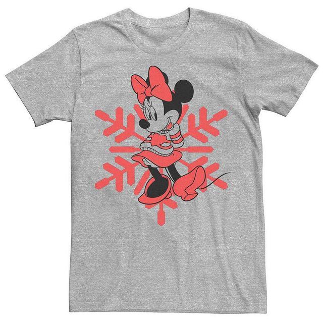 Disneys Minnie Mouse Christmas Outline Mens Tee Athletic Grey Product Image