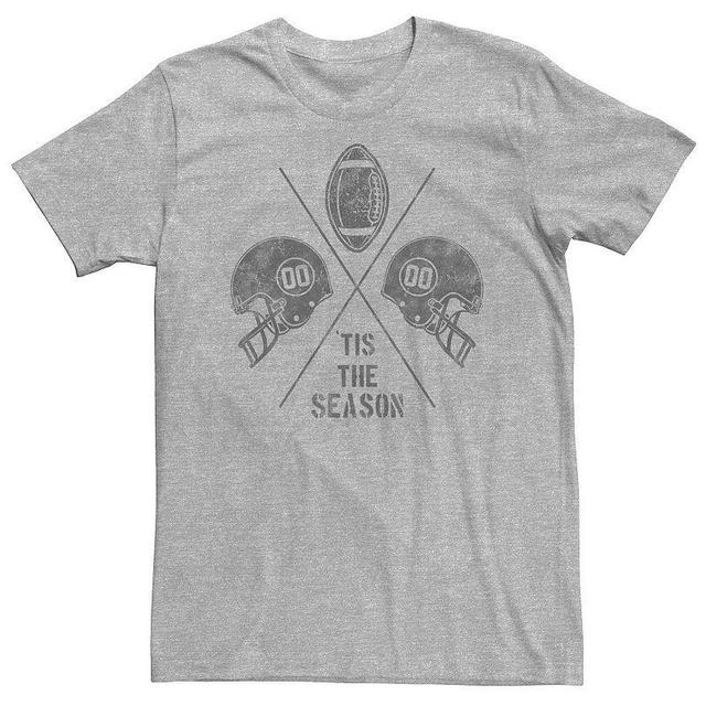 Big & Tall Tis The Season Football Tee, Mens Athletic Grey Product Image