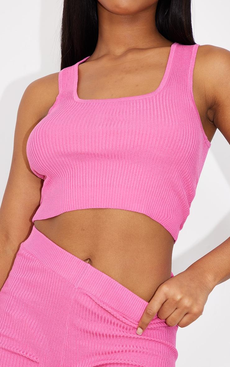  Bright Pink Basic Knitted Tank Product Image