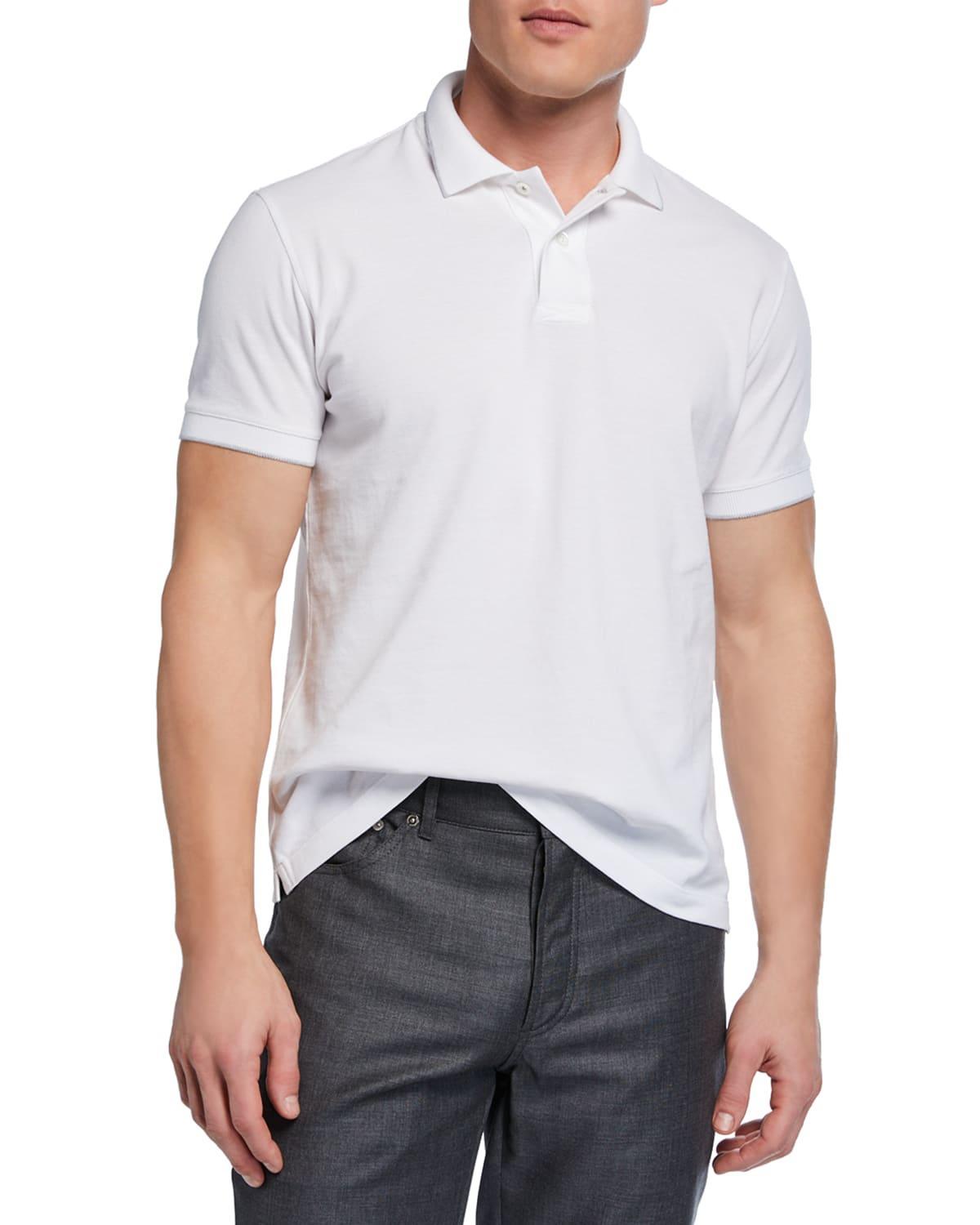 Mens Solid Pique Polo Shirt Product Image