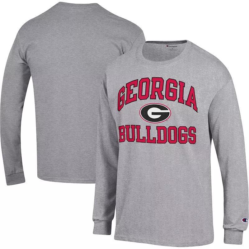 Mens Champion Heather Gray Georgia Bulldogs High Motor Long Sleeve T-shirt Product Image