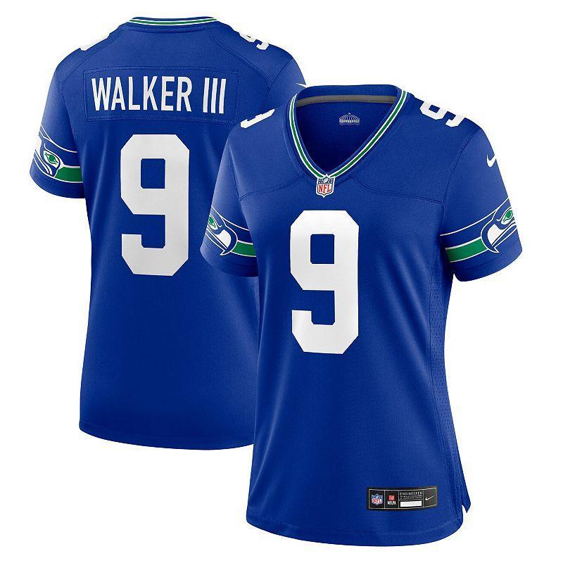 Womens Nike Kenneth Walker III Royal Seattle Seahawks Throwback Player Game Jersey Product Image