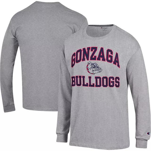 Mens Champion Heather Gray Gonzaga Bulldogs High Motor Long Sleeve T-Shirt Product Image