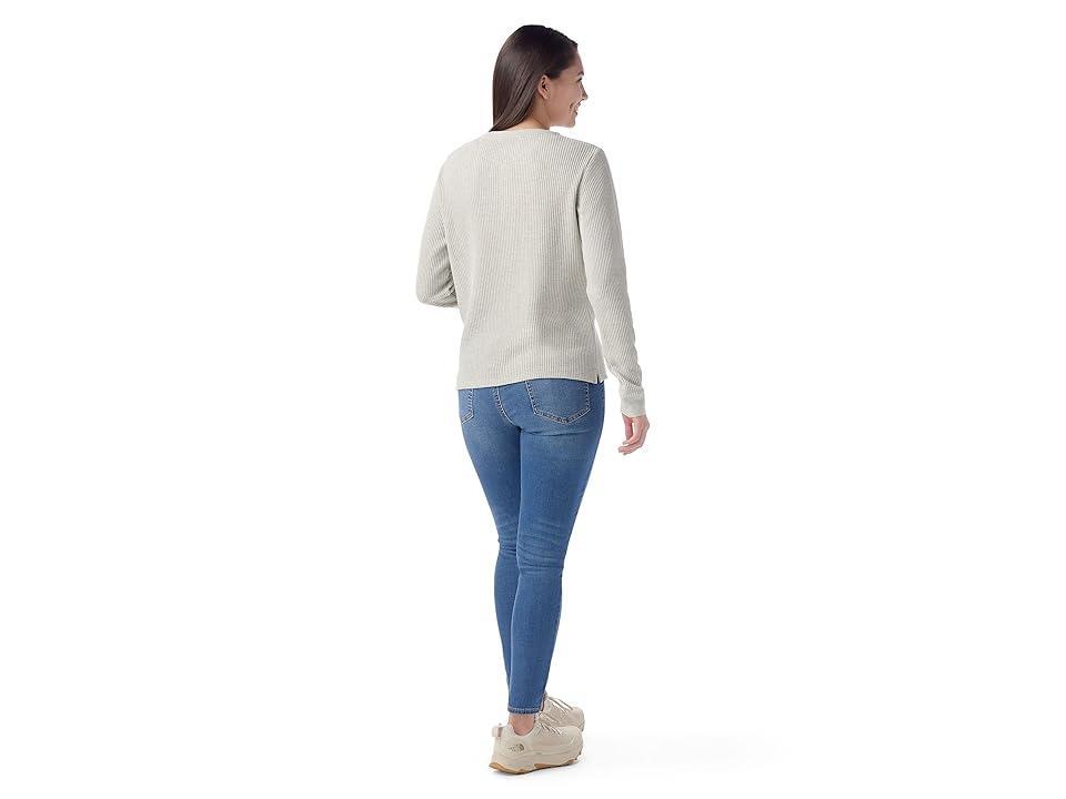 Smartwool Waffle Long Sleeve Henley (Ash Heather) Women's Clothing Product Image