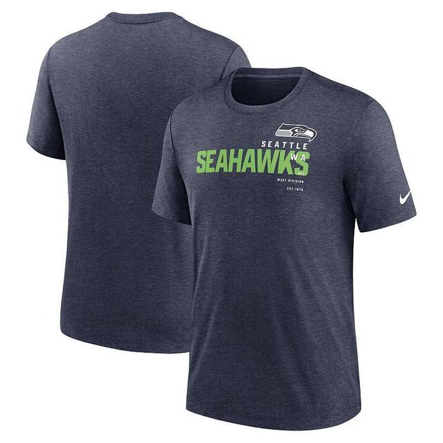 Mens Nike Heather Seattle Seahawks Team Tri-Blend T-Shirt Blue Product Image