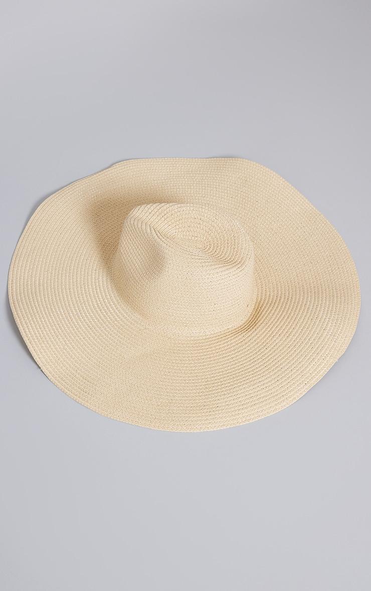 Beige Oversized Woven Fedora product image