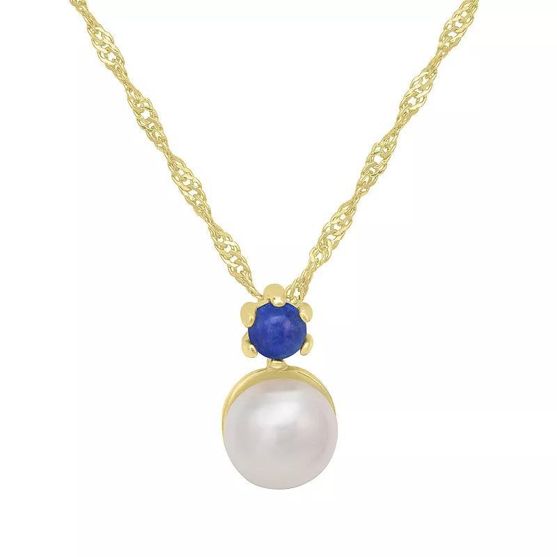 Silver Treasures Simulated Pearl 14K Gold Over Silver 18 Inch Singapore Pendant Necklace, One Size , Amethyst Product Image