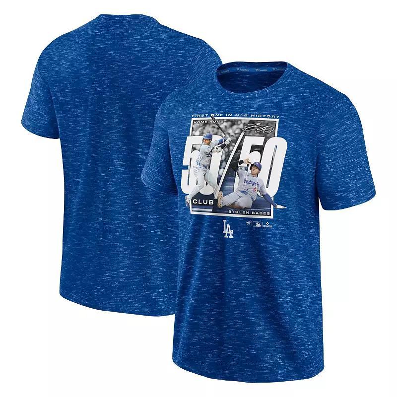 Mens Fanatics Shohei Ohtani Royal Los Angeles Dodgers 50/50 Club Space Dye T-Shirt Product Image