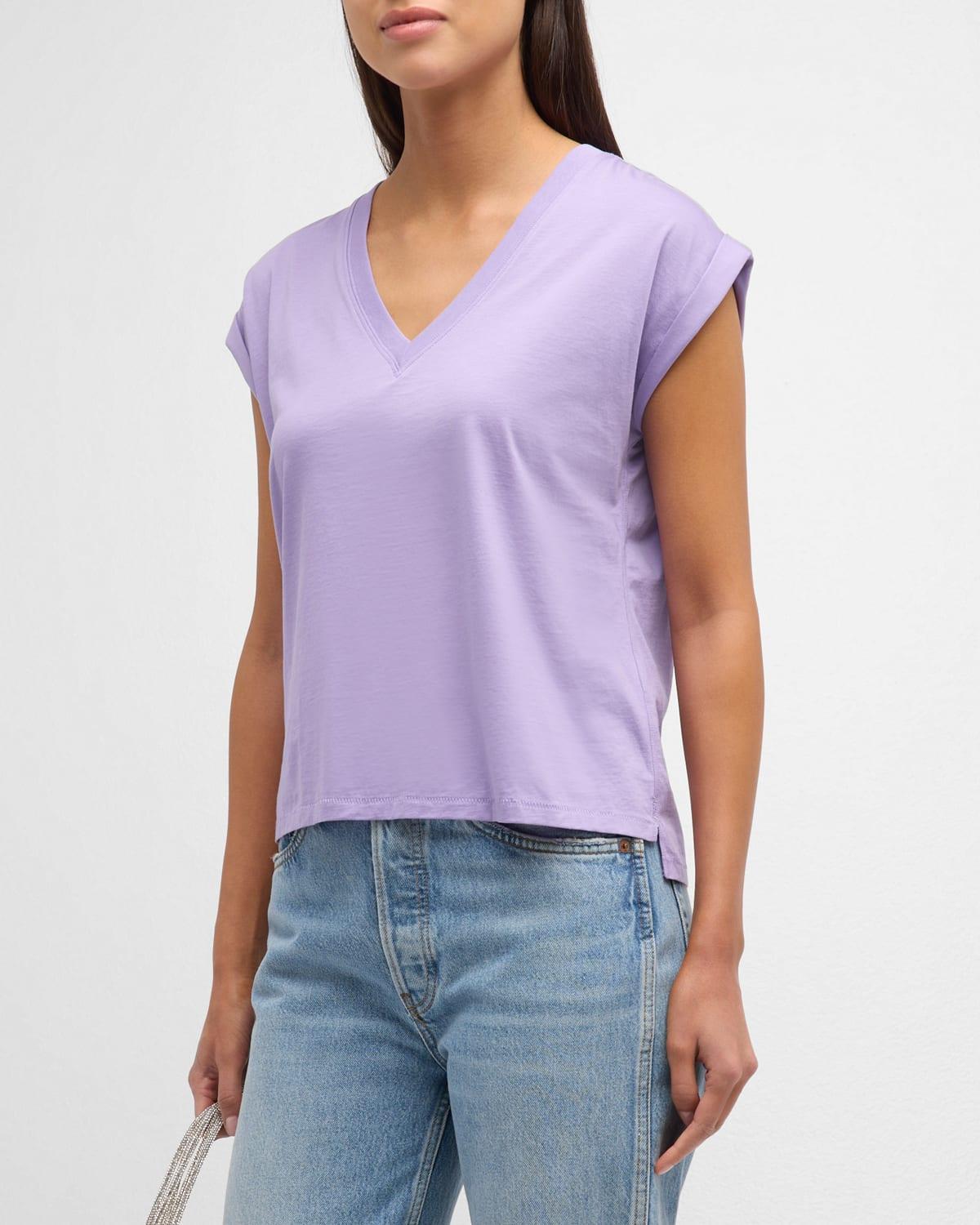 Womens Cotton V-Neck T-Shirt Product Image